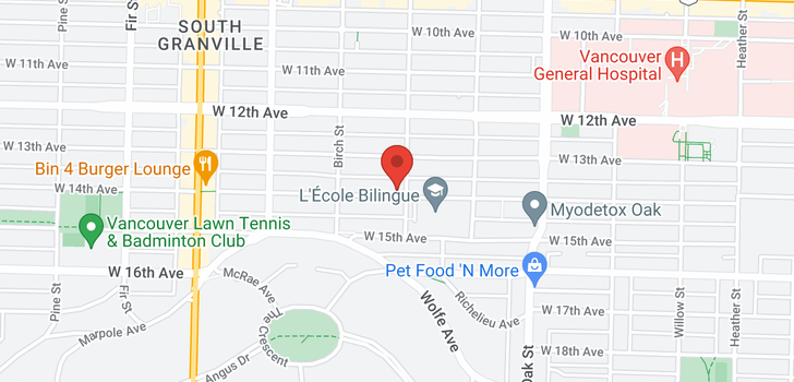 map of 102 1205 W 14TH AVENUE